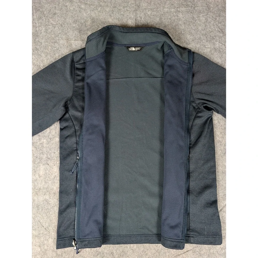 The North Face Mens Full Zip Fleece Jacket Gray Mock Neck Activewear M